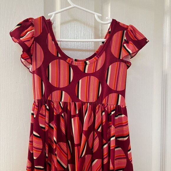 Dot Dot Smile Striped Circles Twirl Dress Flutter Sleeve Girls Size 3/4 - Picture 8 of 10